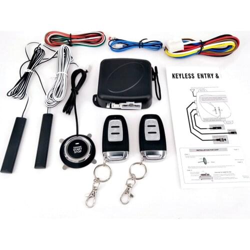 9Pcs Car SUV Switch Keyless Entry Engine Start Alarm System Push Button Remote Starter Stop Auto Anti-theft System