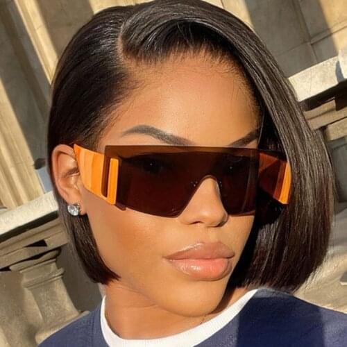 New Fashion Rimless Wide Leg Sunglasses For Women Black Glasses Luxury Brand Vintage Elegant Classic Eyewear Oversized Shades
