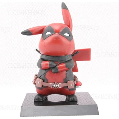 TAKARA TOMY Pokemon Anime Figure Pikachu Deadpool Cosplay Cute Toys Kids Doll 13cm Model Collectible Decor Home Action Figurine