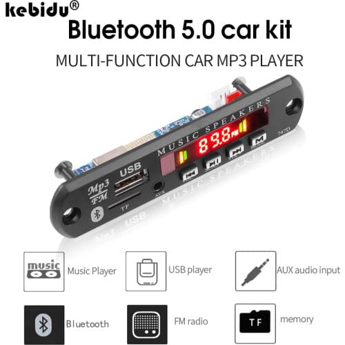 USB 3.5mm AUX FM Radio Wireless Bluetooth V5.0 Receiver MP3 Player 5V 12V Mp3 Decoder Board Module 1 Din Music Speaker Car Kit