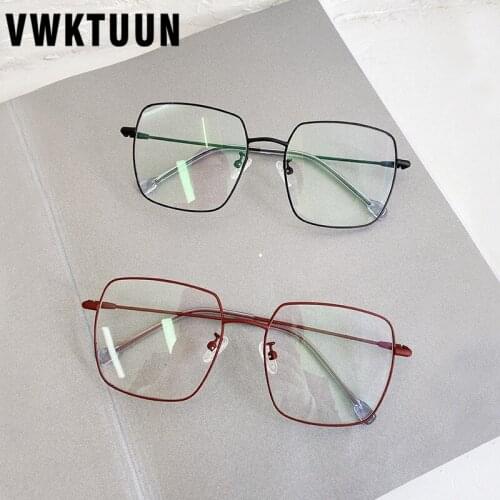 VWKTUUN Glasses Frame Women Square Eye Glasses Frames For Men Colorful Glasses Frame Myopia Oversized Anti Blue Light Glasses