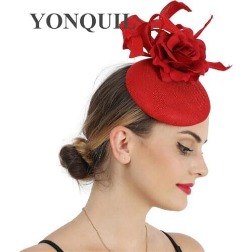 New Fashion Hair Wedding Accessories Fascinator Hat Women Bridal Mariage Hat Headwear With Hair Clip Fancy Flower Accessories