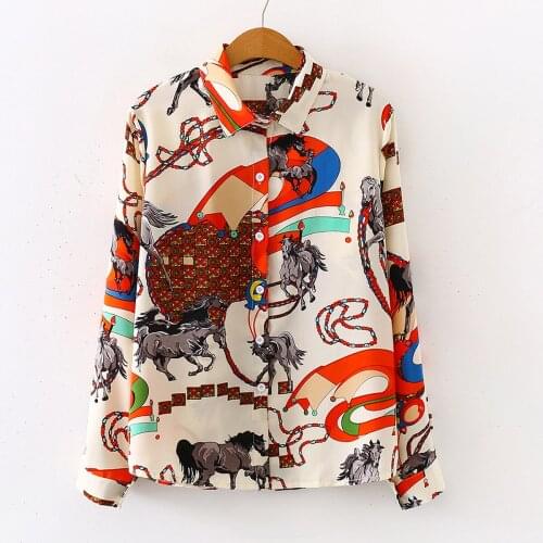 Women Blouses 2021 Fashion Spring Turn Down Collar Print Slim Chiffon Blouse Shirts Long Sleeve Casual Tops Shirts Blusas Mujer