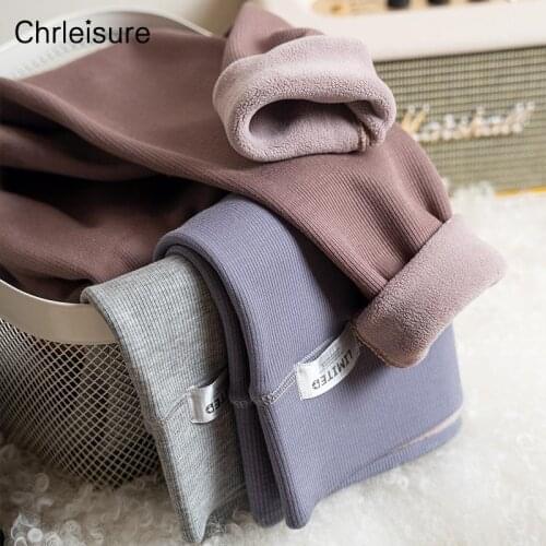 CHRLEISURE Winter Warm Leggings Women High Waist Plus Velvet Slim Leggings Fashion Skinny Thicken Casual Push Up Leggings 2021