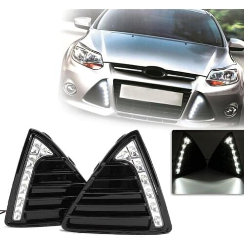 1 Pair Car 7 LED Daytime Running Light Fog Lamp DRL for Ford Focus 2011-2014 Car Styling