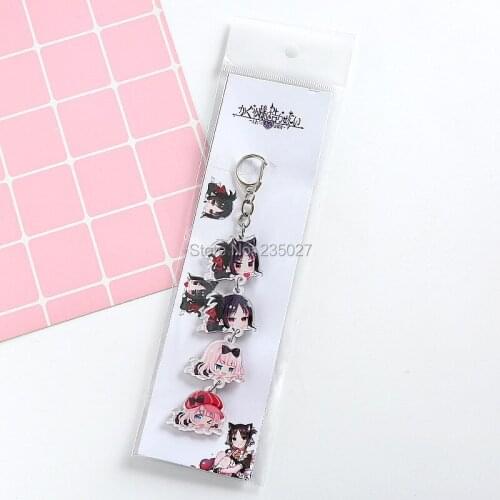 10 pcs/lot Anime Kaguya-sama Love Is War Acrylic Keychains keyrings Shinomiya Kaguya Key chain Bag accessories pendant Key Ring