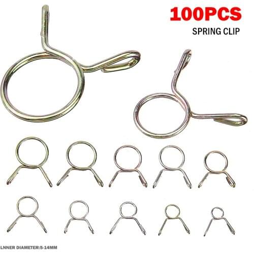 100Pcs Hose Pipe Tube Clamps Silicone Pipe Clamp Reusable Optional Clamp 5-14mm Tools Accessories