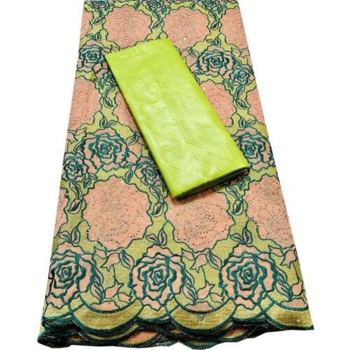 2.5+2.5 Yards / set Swiss Voile Lace In Switzerland And Bazin Riche Fabrics 2021 New Guinea Senegal African Wedding Bazin VKM025