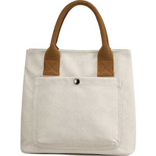 2021 Casual Canvas White bag Fashion small tote bags for women 5 colors Trend bags for women brands high quality woman hand bag