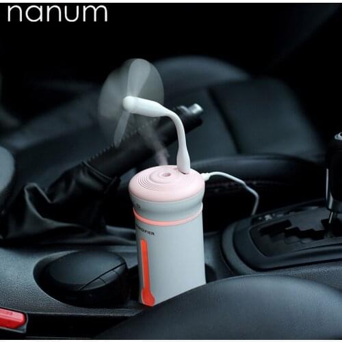 3 in 1 X2 Cup Humidifier Essential Oil Diffuser Aroma Lamp Aromatherapy LED Night Light USB Fan Air Freshener