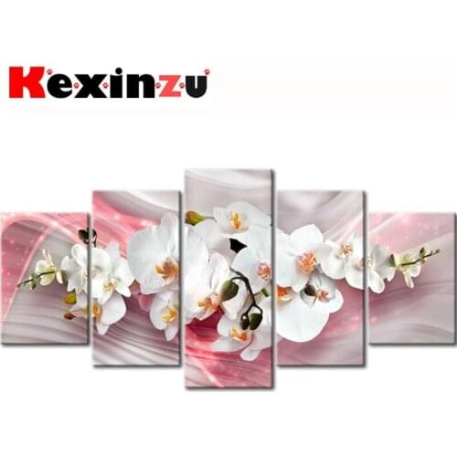 5pcs Full Square/Round Drill 5D DIY Diamond Painting Cross Stitch"Flower Home" Multi-picture Combination Embroidery Decor Home 9