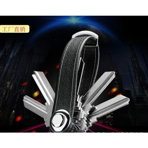 50pcs/lot Creative Leather Key Storage Bags Key Organizer Holder Smart Key Wallet EDC Gear Keychain Pocket Ring Wholesale