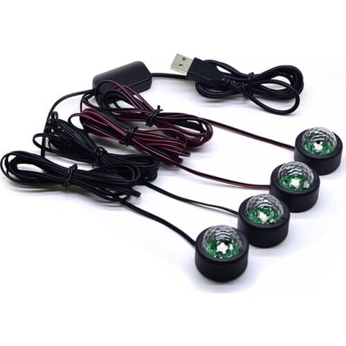1 Set Car interior soles full of stars light car voice control rhythm one with four colorful led decorative atmosphere light
