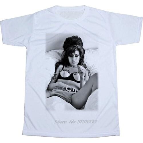 Amy Winehouse Unisex Adult White Shirt T Shirt Men O-neck Short Sleeve Tshirt Cotton Tees Streetwear