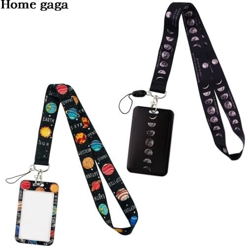 DB375 Homegaga Space Planet Keychain Neck Strap for Key ID Card Cell Phone Lanyards Cartoon Credit Card Protective Case