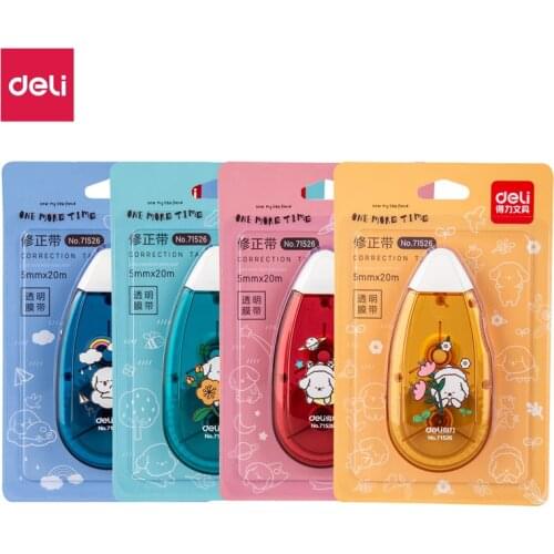 Deli 4 Pieces mixed 71526 20m Lenth Correction Tape Correction Roller Multifunctional School Supplies Safe For Student Office
