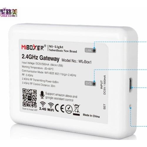 Milight YT1 Remote WIFI LED Controller Amazon Alexa Voice Control WiFi Wireless & Smartphone APP work with Mi.light 2.4G Series