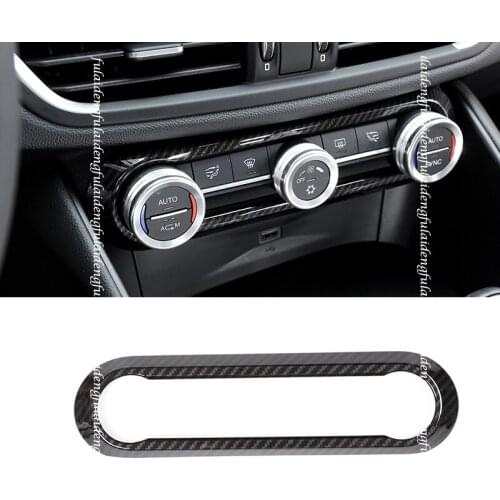 For Alfa Romeo Giulia 2017-2020 Carbon fiber ABS Interior Console Center Air Condition CD Panel Trim Car Accessories