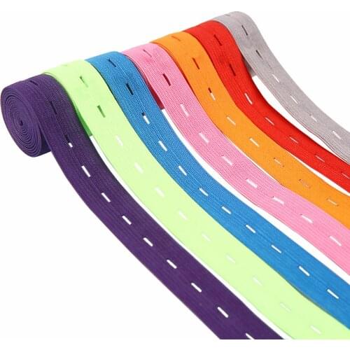 18mm Colorful Adjustable Flat Elastic Bands with Holes Elastic Band for DIY Sewing Pregnant Clothes Baby Diaper Accessories 30M