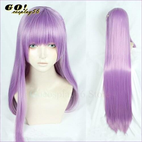 Fate EXTRA CCC Cosplay Wig BB Byibyi Black Coat Girl Purple 120cm Long Straight Synthetic Hair for Adult