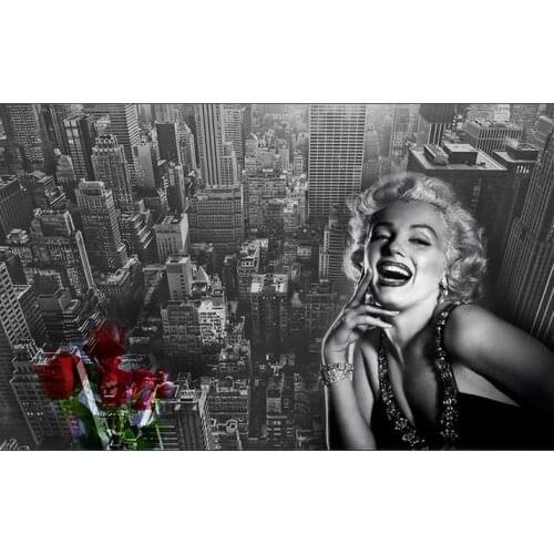 Customized photo wallpaper 3d TV wall papers murals city View Marilyn Monroe wallpaper for living room decoration