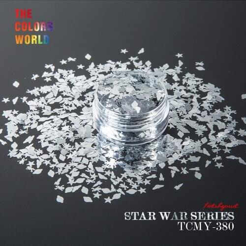 TCMY-380 SpaceTheme Star War series Mix Shape Silver Colors Nails Glitter For Nail Art Decorations Makeup Polish DIY Decoration