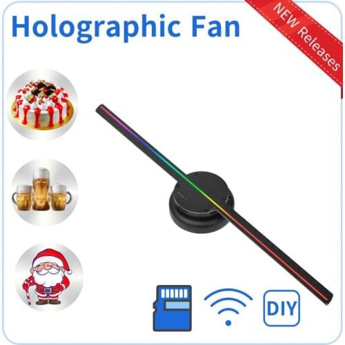 Nude Eye LED Holographic 3D Air Lmaging Projector Rotating Screen Wall-mounted Advertising Machine High-Resolution Air Fan Adver
