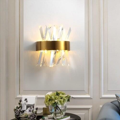 Crystal wall lamp creative modern Nordic bedroom bedside lamps living room aisle stair light wall light luxury hotel Aisle lamp