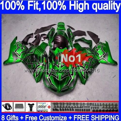 Injection For KAWASAKI ZX-14R ZX14R 12 13 14 15 16 17 87MC.AA ZZR1400 ZX 14R 2012 2013 2014 2015 2016 2017 Green silver Fairing