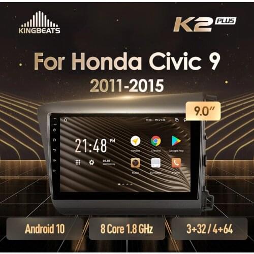 KingBeats Android Octa-Core head unit HU 4G in Dash Car Radio Multimedia Video Player Navigation GPS For Honda Civic 9 FB FK FD 2011 - 2015 Right hand driver no dvd 2 din Double Din Android Car Stereo 2din