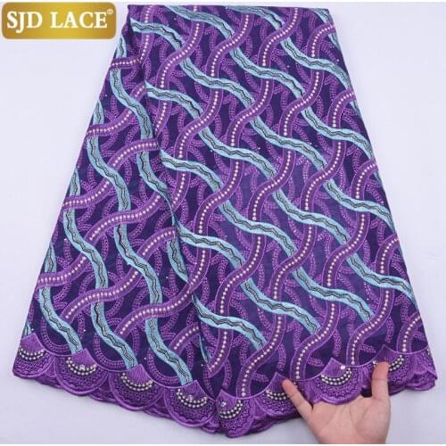 SJD LACE Swiss Voile Lace In Switzerland 2021New Arrivals African Dry Lace Fabric Embroidery Cotton For Wedding Party Sew A2178
