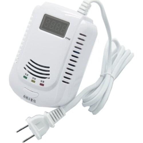 Hot Combustible Gas Detector Display Voice Alarm Sensor Sound Light Home Independent Plug-in Gas Leak Alarm Safety Protection