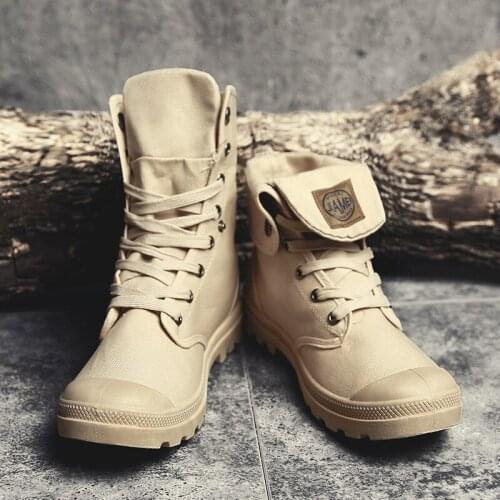 Super Hot sale Mens canvas Ankle Boots Men Autumn Boots Leisure shoes Boots Male casual sneakers shoes military boots A4-83