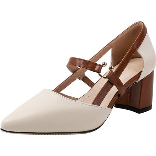 Baotou Fashion Womens Sandals 2021 Summer New High-heeled Shoes; Pointed Thick Heel Sandals Womens Shoes