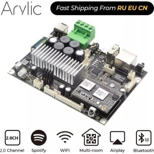 Up2Stream Amp Mono WiFi & Bluetooth 5.0 Mono Amplifier Board 100W DC 12-24V multiroom audio amplifier board with Spotify Airply