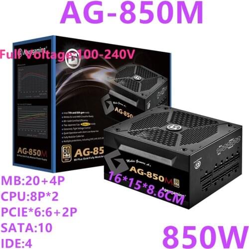 New PSU For ApexGaming Brand ATX Full Modular Chicken Eating Game Power Supply Rated 850W Peak 1050W Power Supply AG-850M