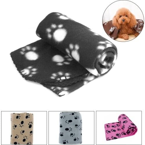 60x70cm Pet Paw Print Blanket Soft Wool Blanket Dogs Nest Pad Bath Towel Warm Blanket Cat Mattress Pet Accessories