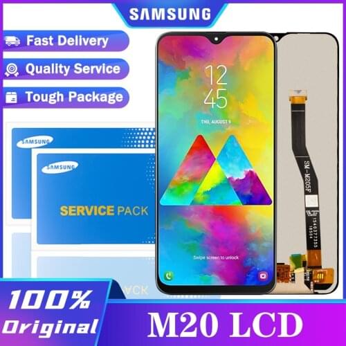 Original 6.3'' AMOLED Display for SAMSUNG Galaxy M20 2019 SM-M205 M205F LCD Display Touch Screen Digitizer Assembly Repair parts