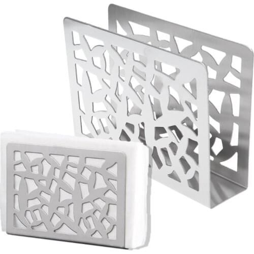 Hollow-Out Stainless Steel Napkin Rack Box Serviette Holder Organizer Tissue Dispenser Storage Case Table Decoration Home Party