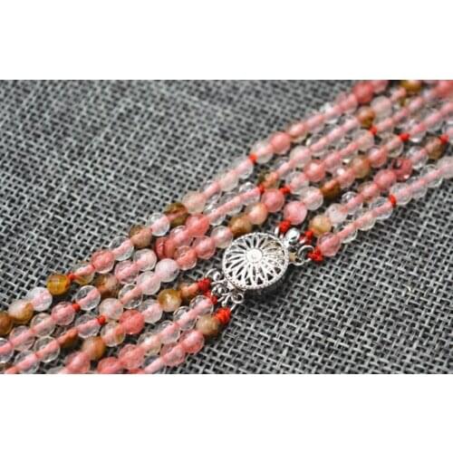 Selling Jewelry>>Beautiful 3 Rows Multi Color Watermelon Tourmaline Gems Bead Necklaces