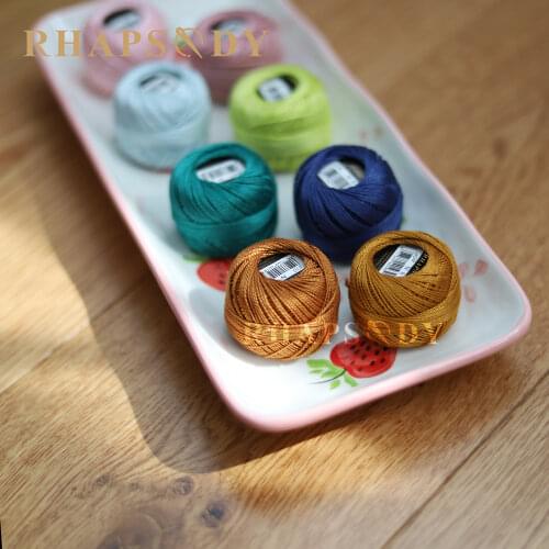 Size 8 Pearl Crochet Thread Double Mercerized Long Staple Egyptian Cotton 120 Colors Available 10 Balls Box 43 Yards 5 Grams