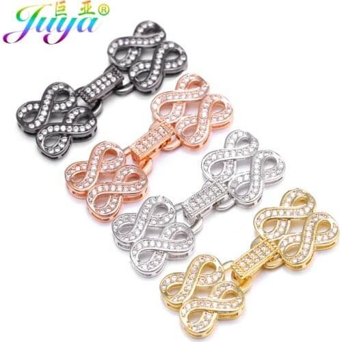 Juya Handmade Luxury Copper Connector Buckle Clasps For Women Pearls Bracelets Necklaces Making DIY Fastener Clasps Accessoreis