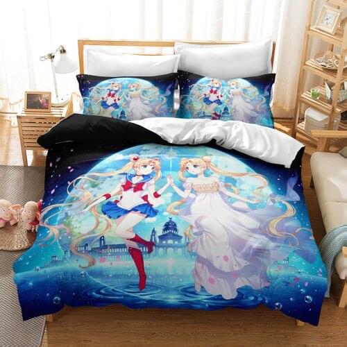 Crystal 3PCS Duvet Cover Sets Cartoon Bedding Set Sheet Children Room Bed Sheet Pillow case