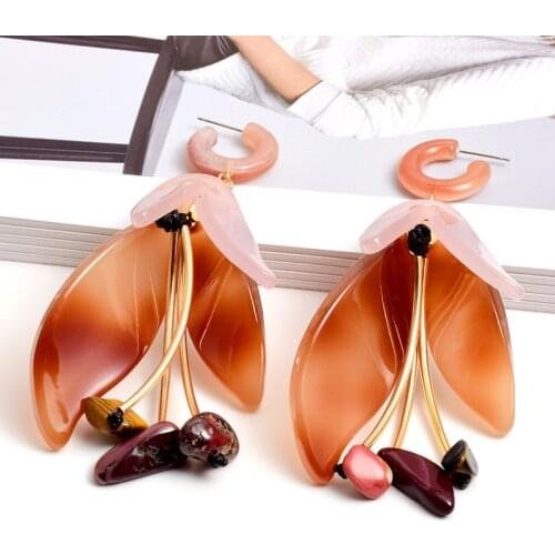 New Arrive Statement Flower-Shaped Earring High-quality Colorful Acrylic Big Drop Earrings Fashion Jewelry Accessories For Women