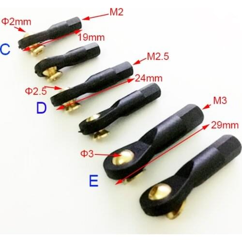 50Pcs M2 M2.5 M3 Ball Ends 2/2.5/3mm Steering Link Pull/Push Rod Connector Joint For DIY RC Crawler Car/Airplane/Boat Model