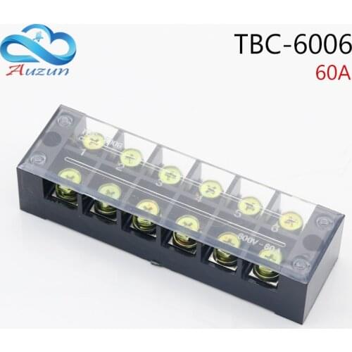 TBC-6006 Terminal Blocks Fixed Terminals High Current 60A 6P Terminal Blocks Copper Contact
