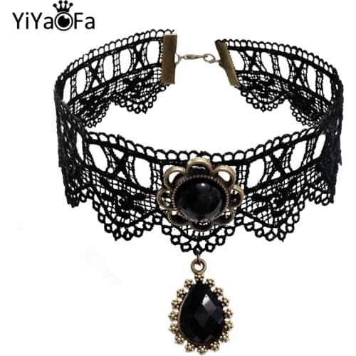 YiYaoFa Choker Necklace for Women Accessories Gothic Party Jewelry Vintage Statement Necklace False Collar GN-166
