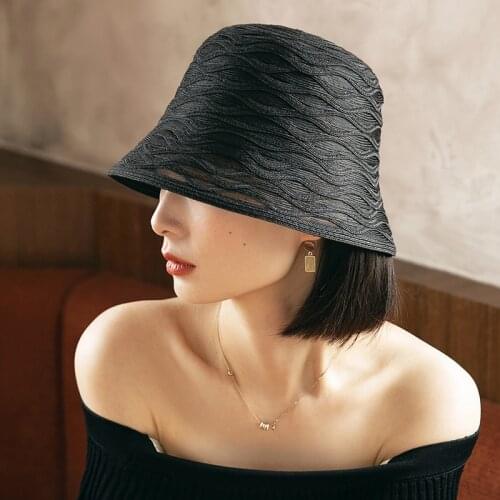Korean Mixed Color straw knitted bucket hat women summer breathable sunscreen sun hat female travel beach fisherman hat