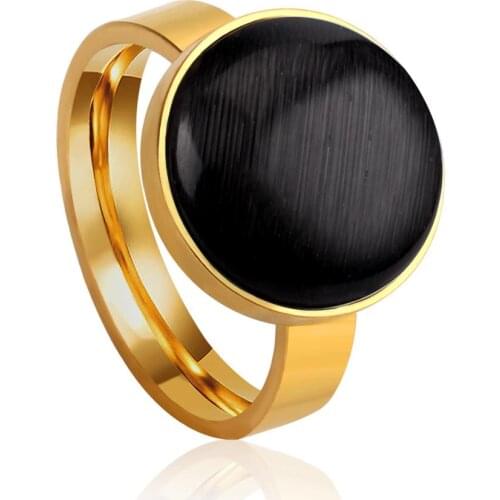 LUXUKISSKIDS Vintage Black Opals Stone Rings for Women Wholesale Fashion Jewelry Party