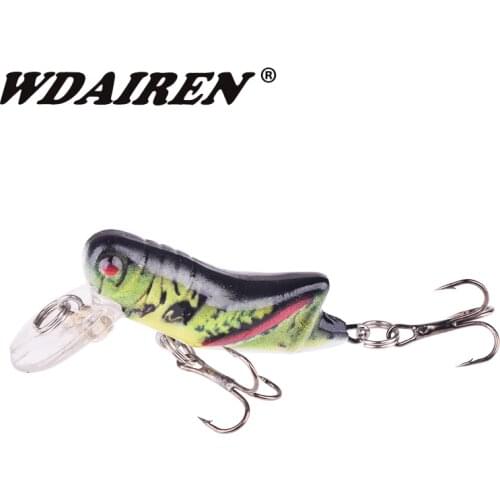 1PCS Grasshopper Fishing Lures 4.5cm 3.5g Floating Minnow Wobbler Lifelike Fly Insect Artificial Hard Bait Bass Pesca Swimbait